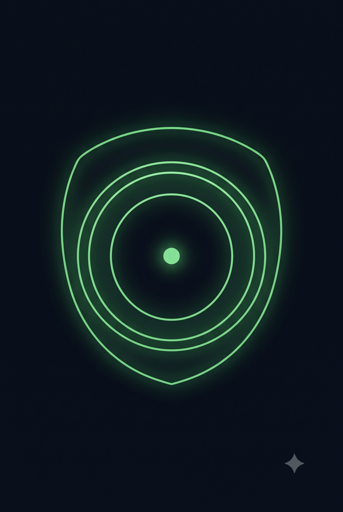 Emblema de Demis Hassabis: un escudo con arcos concéntricos alrededor de un punto.
